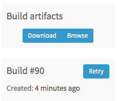 Build artifacts browser button