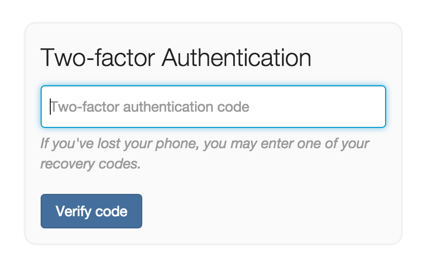 Two-factor authentication on sign in